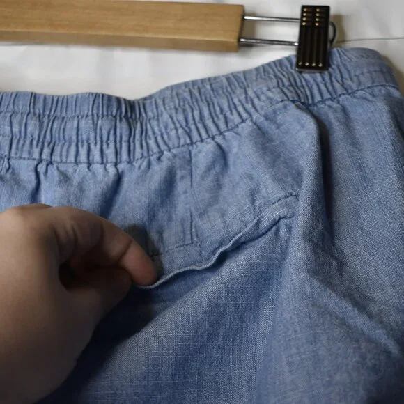 J Crew Women's Shorts Elastic Drawstring Blue Pockets Lightweight Comfy Cotton - Picture 3 of 7